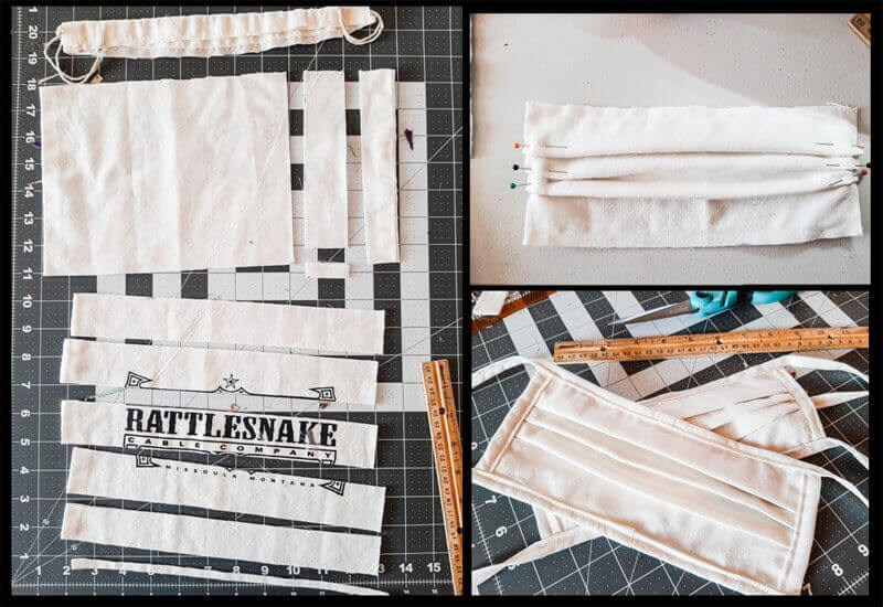 Converting a Rattlesnake Cable Company cable bag into a Face Mask