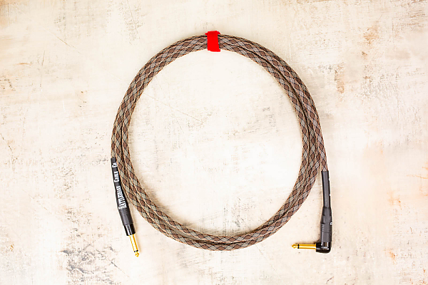 10' Standard in Snake Weave with Neutrik Right Angle Gold to Neutrik Straight Gold