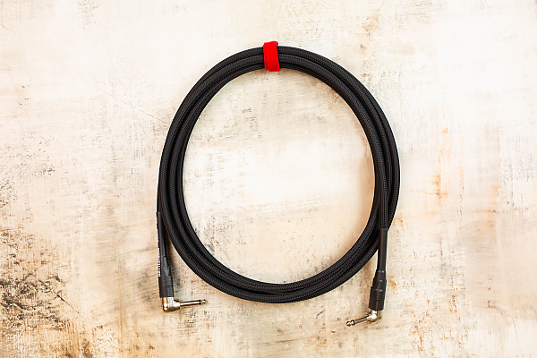 15' Standard in Black with Neutrik Right Angle Nickel to Neutrik Right Angle Nickel