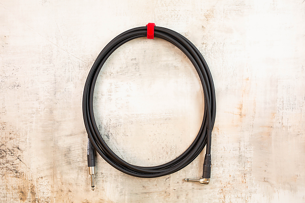 15' Standard No Weave (Bare) with Neutrik Straight Nickel to Neutrik Right Angle Nickel