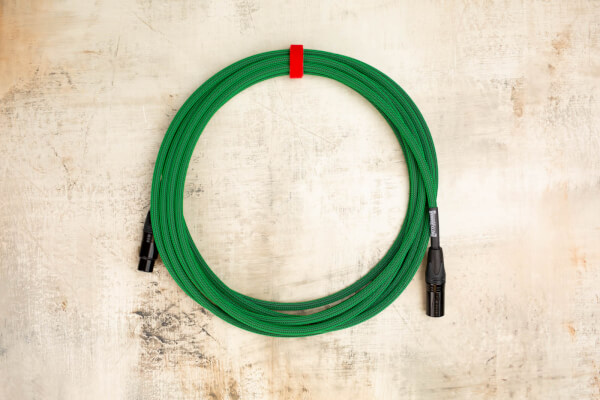 20' XLR Cable in Mean Green with Neutrik XLR Black Shells to Neutrik XLR Black Shells 