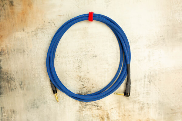   15' Standard in Blue with Neutrik Right Angle Gold to Neutrik Straight Gold 