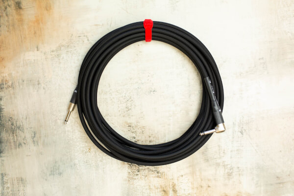 35' Standard in Black with Neutrik Right Angle Nickel to Neutrik Straight Nickel