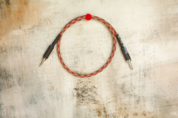 3' Speaker Cable in Red Snake with Switchcraft 188 1/4" Straight to Switchcraft 188 1/4" Straight