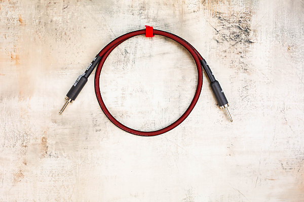  3' Speaker Cable in Oxblood with Switchcraft 188 1/4" Straight to Switchcraft 188 1/4" Straight 
